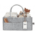 thumbnail image 1 of Parker Baby Co. Felt Diaper Caddy - Large Nursery Organizer with Removable Dividers - Gray, 1 of 7