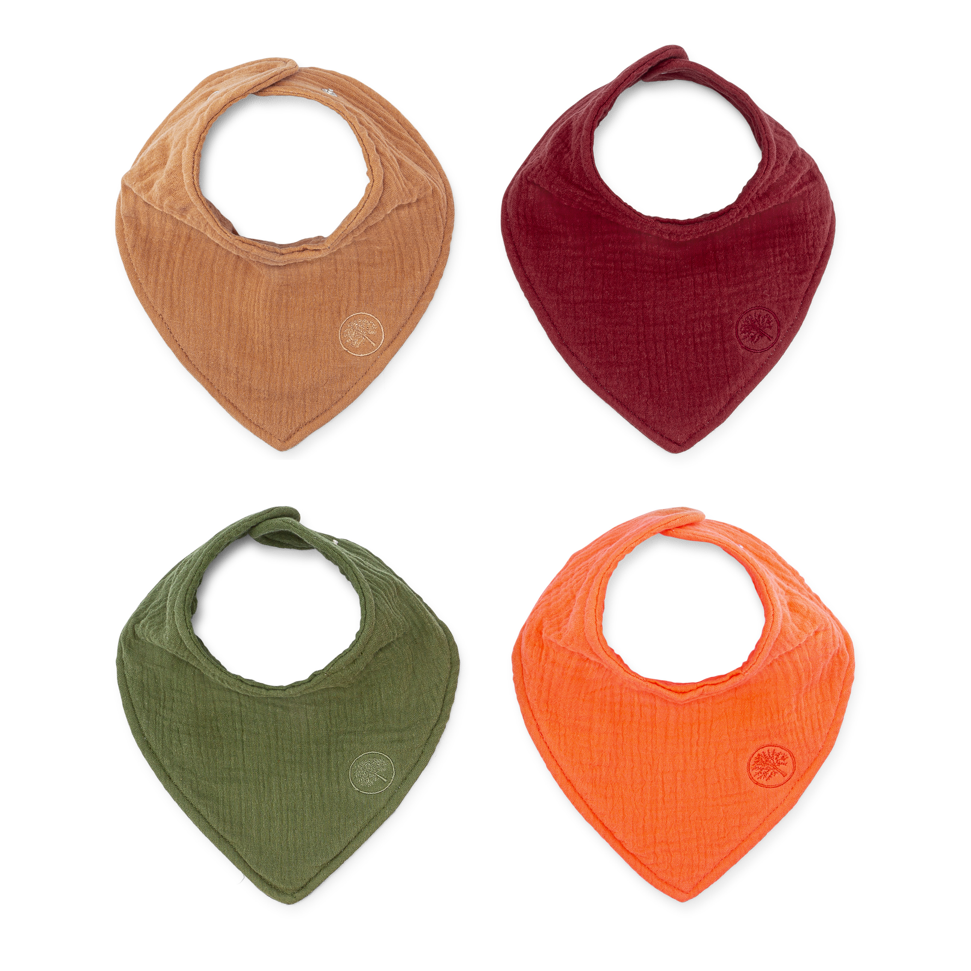 Parker Baby Co. Muslin Bandana Drool Bibs - 4 Pack for Boys, Girls, Unisex - Estes