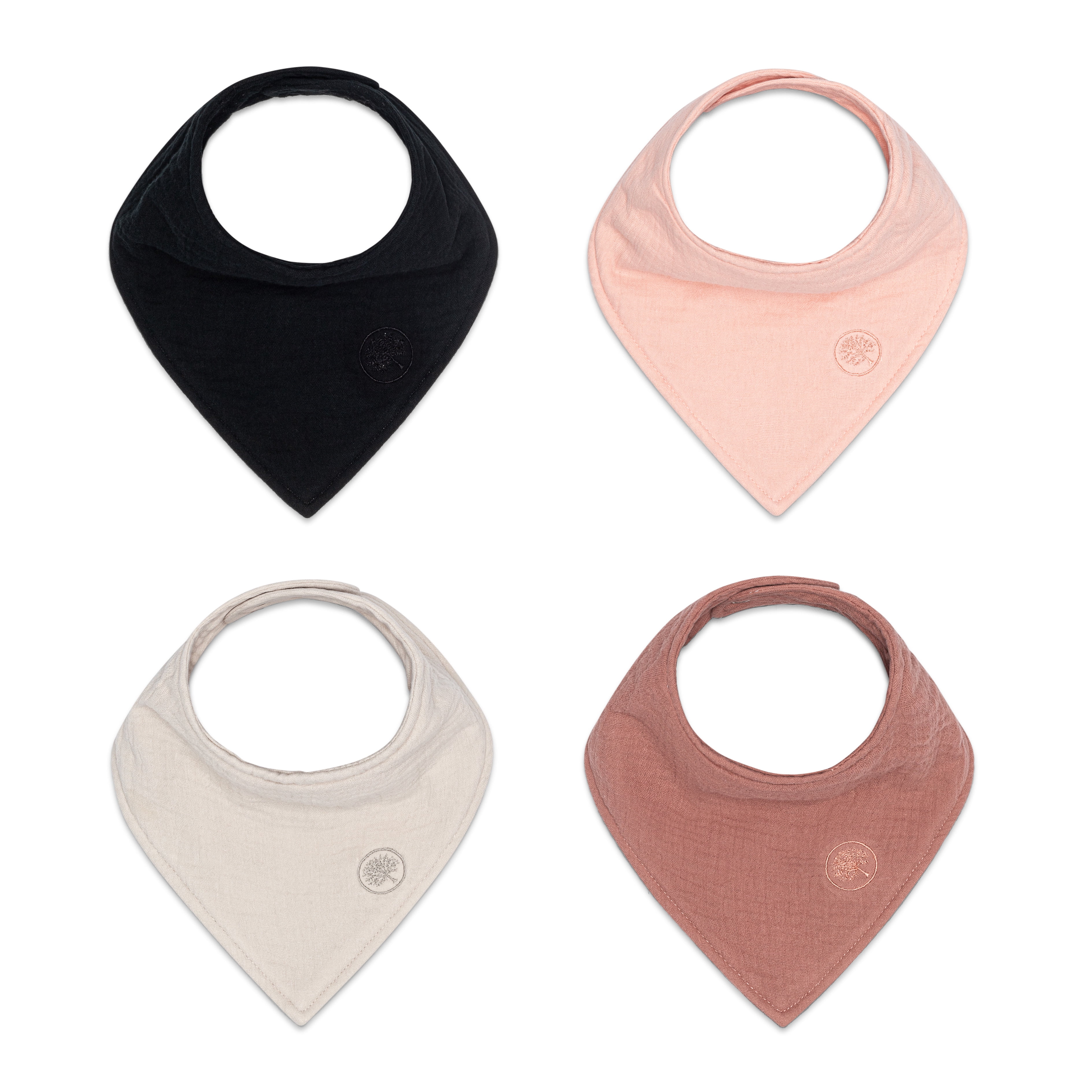 Parker Baby Co. Muslin Bandana Drool Bibs - 4 Pack for Girls, Unisex - Bliss