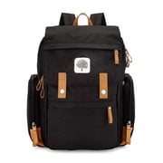 Parker Baby Co. Diaper Backpack with Changing Pad, Insulated Pockets & Stroller Straps, Black