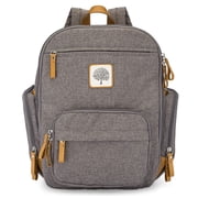Parker Baby Co. Birch Bag Mini Diaper Backpack, Lightweight Baby Bag with Insulated Bottle Pockets, Compact & Organized - Gray