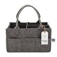 thumbnail image 1 of Parker Baby Co. Felt Diaper Caddy - Regular Nursery Organizer with Removable Dividers - Dark Gray, 1 of 10