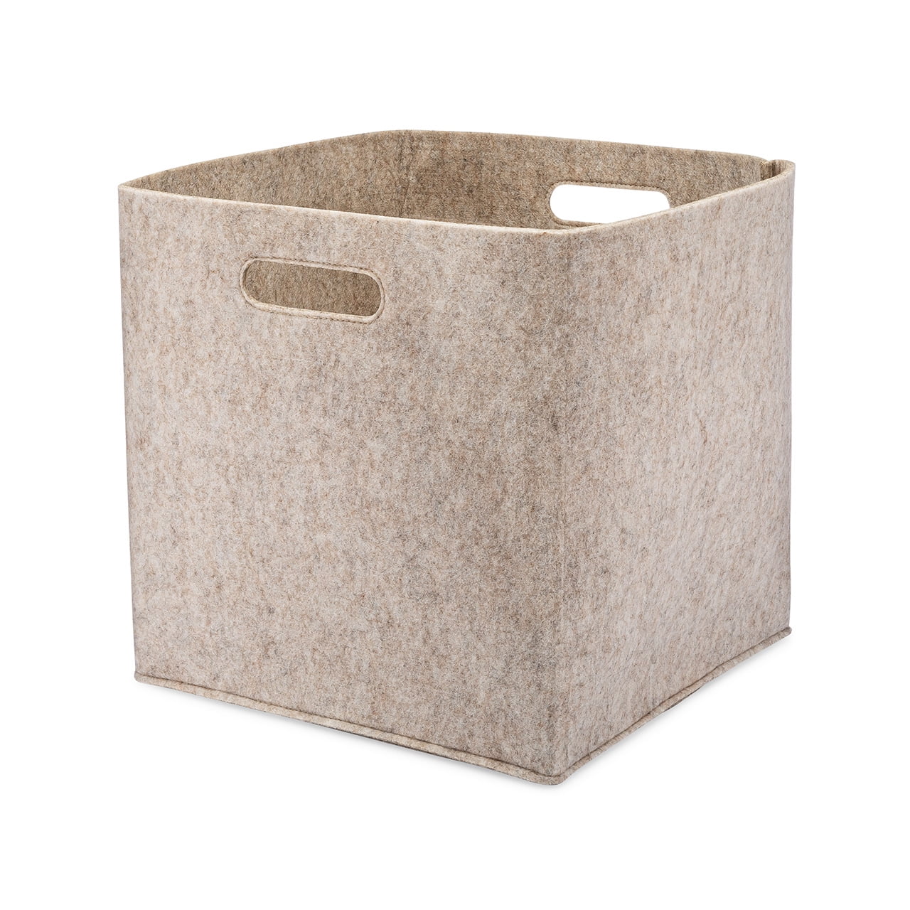 Oatmeal Felt Open Top Storage Cube Bin