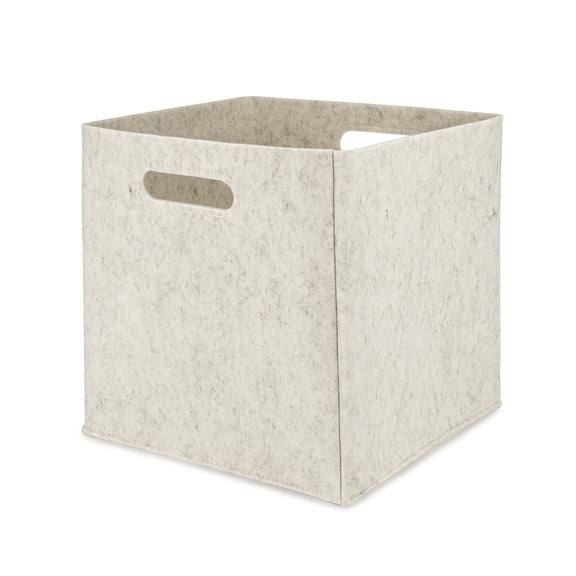 Parker Baby Felt Storage Cube Bin, 13", White