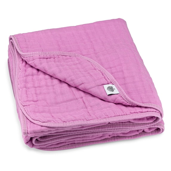 Parker Baby Female Blanket - 100% Muslin Cotton Infant Quilt & Kids Blanket - Lily
