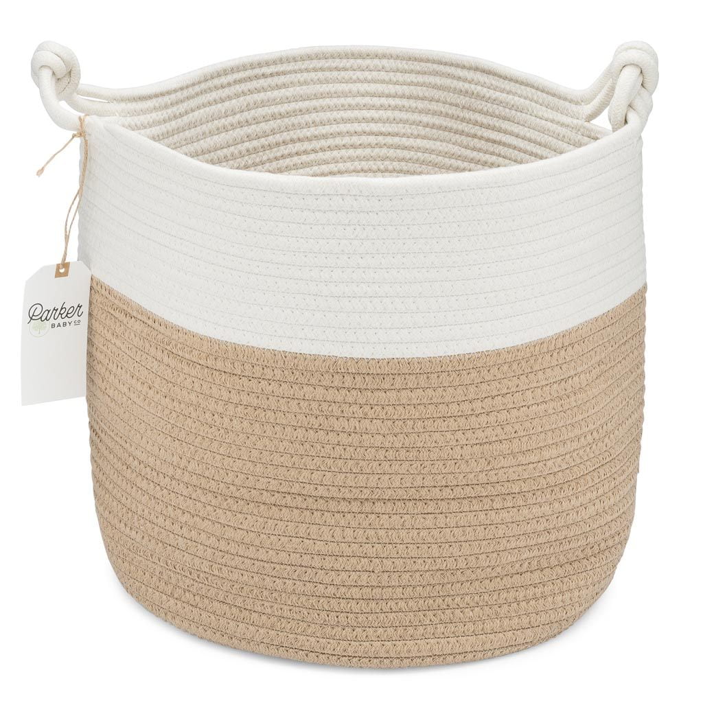 Tall Woven Rope Laundry Basket, Baby Nursery Hamper For  Living Room, Cute Laundry Basket For Clothes, Blankets, Towels, Toys, Yoga  Mat Storage, Laundry Bin, 15 X 20 Inches, 58L