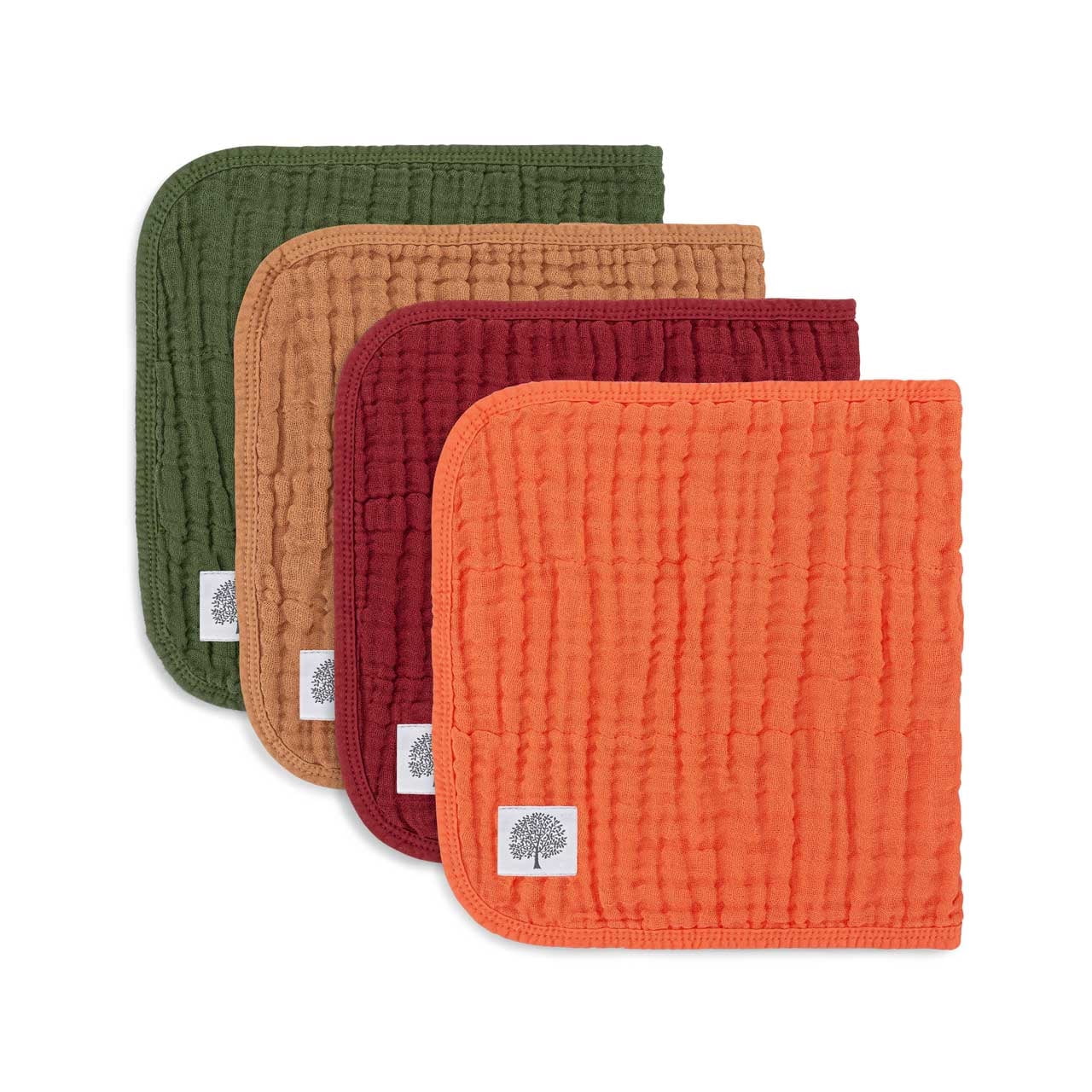 Parker Baby Co. Muslin Burp Cloths, 100% Cotton, Large, Soft & Absorbent Baby Burp Cloths for Boys & Girls, Estes Set, 4 Pack