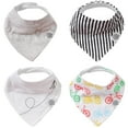thumbnail image 1 of Parker Baby Organic Cotton Bandana Baby Bibs - 4 Pack Unisex - Bikes Set, 1 of 6
