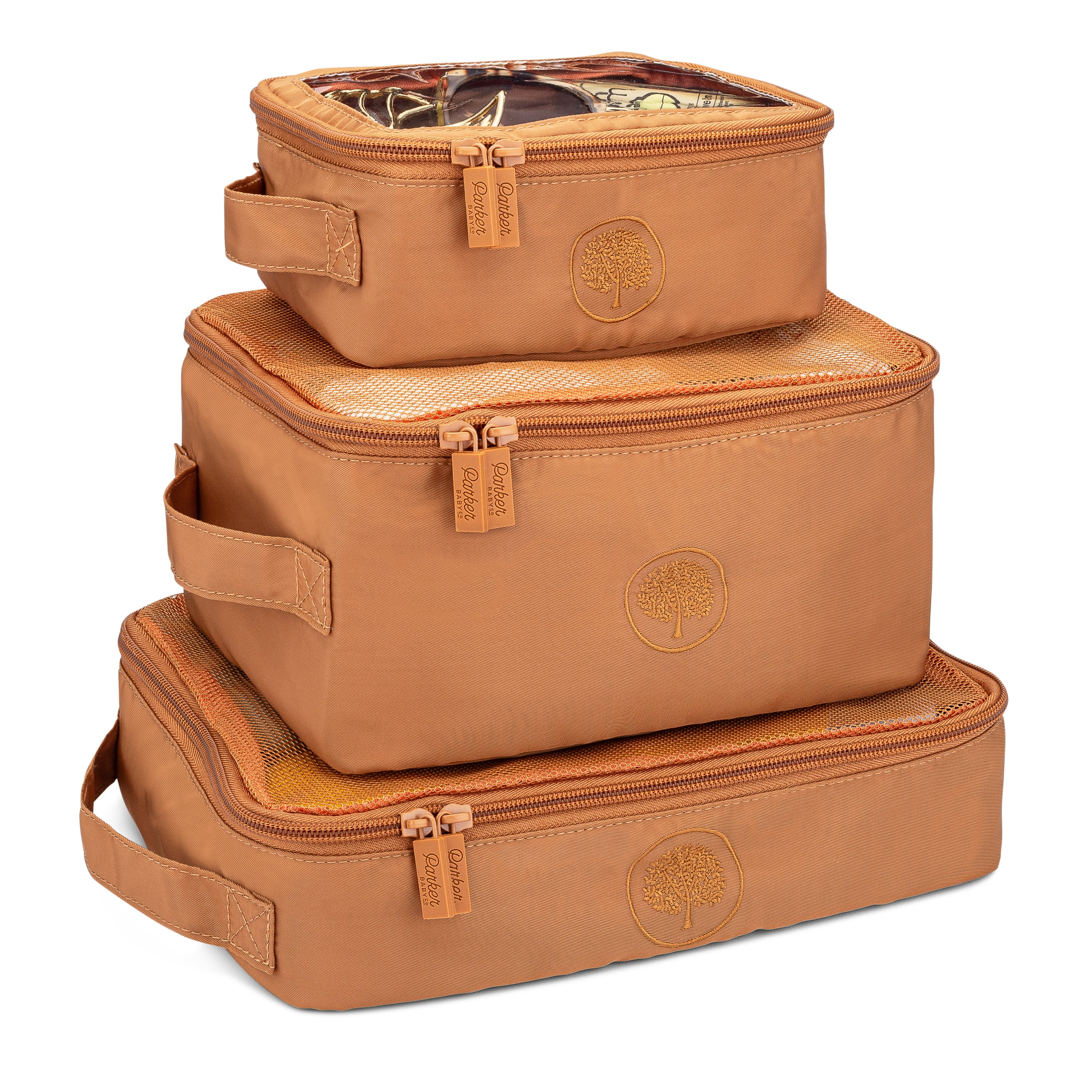 Parker Baby Packing Cubes - 3-Piece Set for Diaper Bag, Suitcase, or Stroller Organization - Desert Star