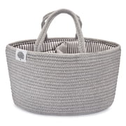 Parker Baby Co. Rope Diaper Caddy Organizer - Nursery Storage for Diapers - Gray