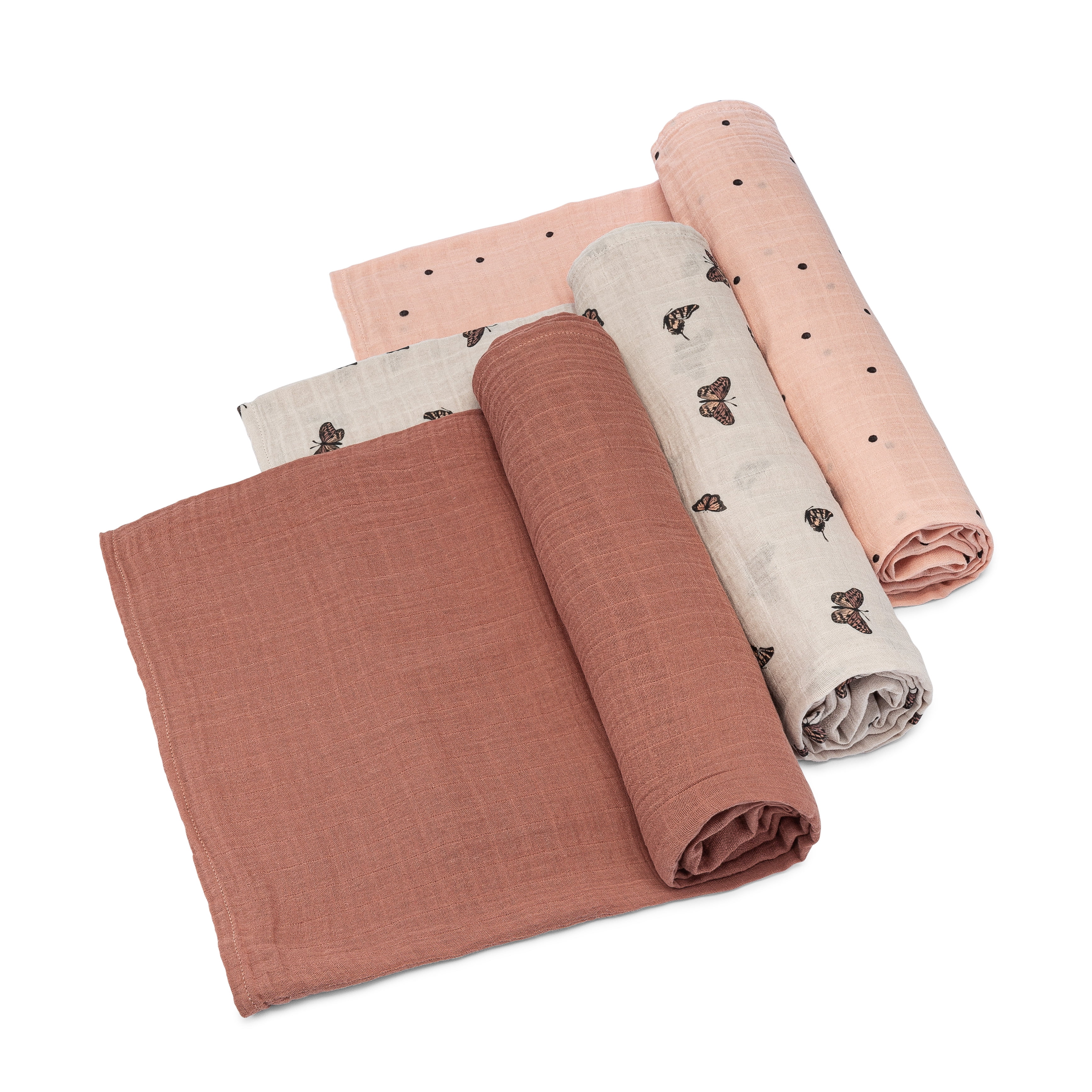 Parker Baby Swaddles - 3 Pack Infant 100% Cotton Muslin Female Swaddle Blankets - Butterfly Set
