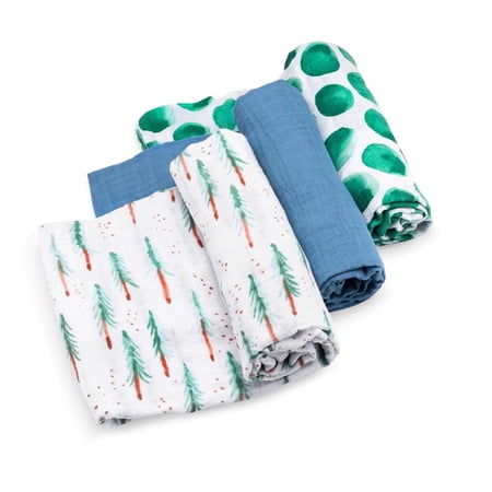 Parker Baby Swaddles - 3 Pack Infant 100% Cotton Muslin Unisex Swaddle Blankets - Timber Set