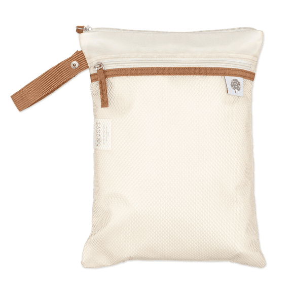 Parker Baby Wet Dry Bag - Waterproof Diaper Bag Accessory for Dirty Clothes/Diapers - Cream