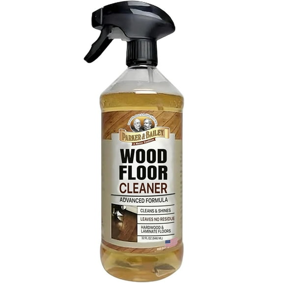 Parker & Bailey WOOD FLOOR CLEANER Use on Hardwood, Laminated or Faux Finshed Floors. Shine Restorer Protector, Surface Cleaner House Cleaning Supplies Home Improvement, Natural Look, Cuts Grease