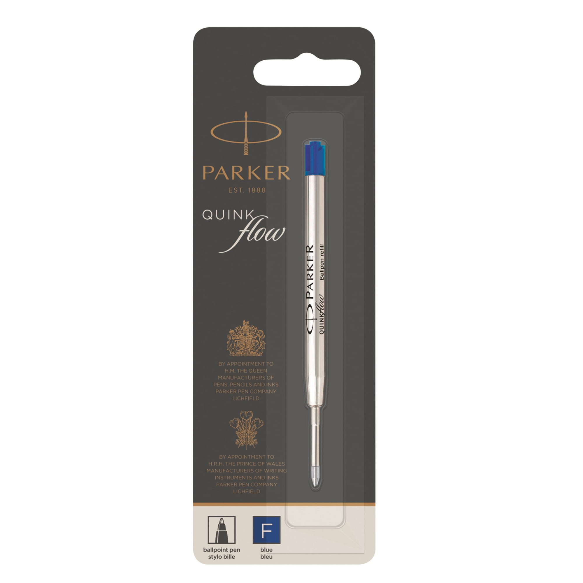 Parker® Ballpoint Pen Refill, Fine Point, 0.7 mm, Blue
