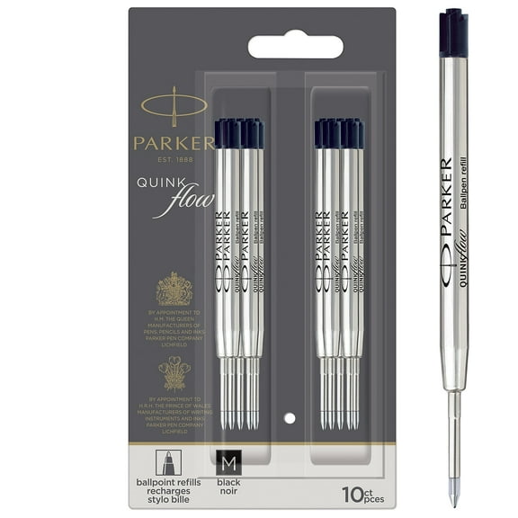 Parker Quinkflow Ballpoint Pen Refill Black Ink 10/Pack (2119153)