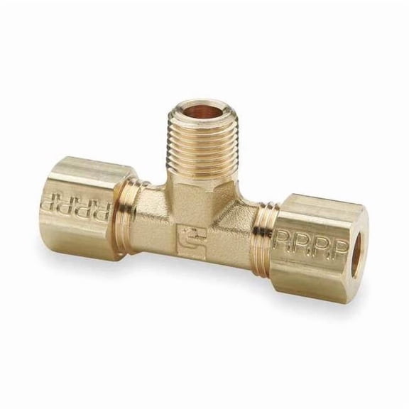 Parker 1/2" Compression x 3/8" MNPT Brass Branch Tee 10PK 172C-8-6
