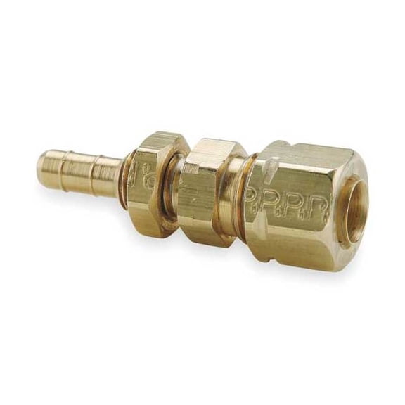 Parker 0.17" Barb x 1/4" Compress-Align Brass Bulkhead Union 22CABH-4-4