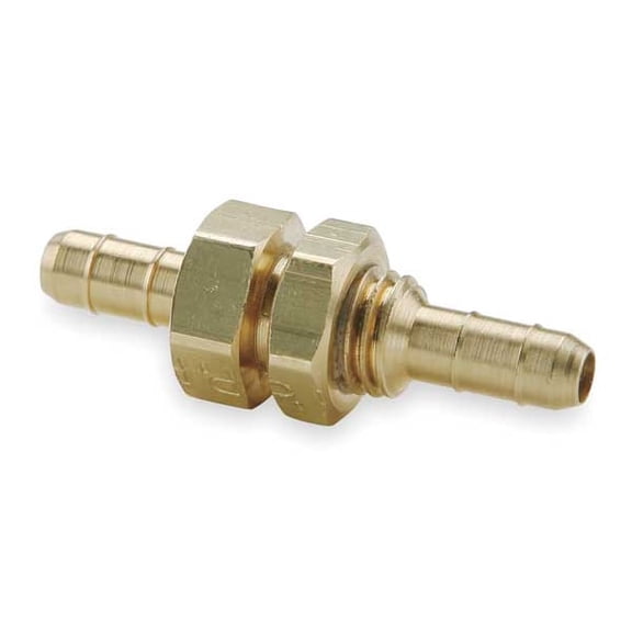 Parker 3/8" x 1/4" Barb Nickel Brass Bulkhead Union 22BH-6-6