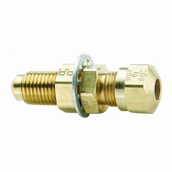 Parker Bulkhead Union,Brass,1/2 in. Tube Size 62NFBH-8