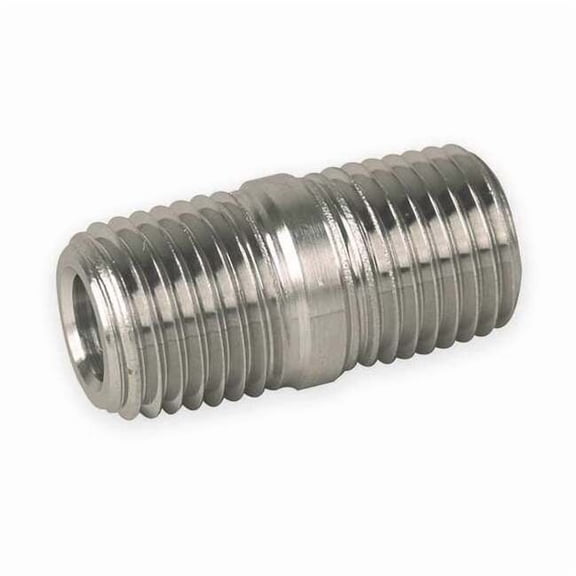 1/4" MNPT x 1-1/8" TBE Stainless Steel Close Pipe Nipple 4-4 MCN-SS