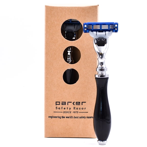 Parker Ebony and Chrome Triple Blade Razor from Parker Safety Razor - Accepts Mach 3 Blades