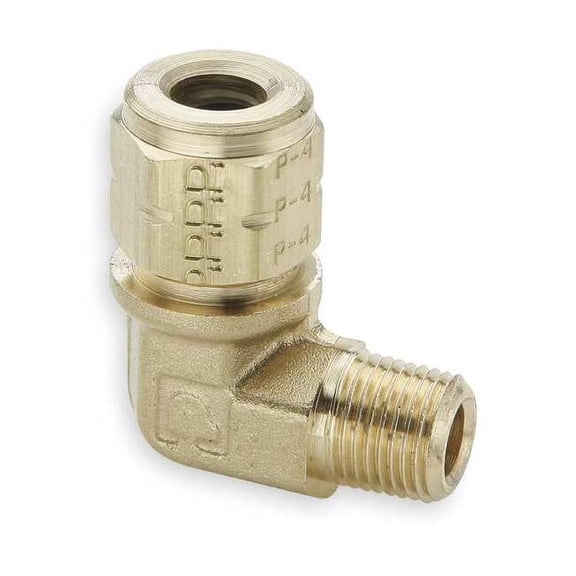 Parker 3/8" Compression x 1/4" MNPT Brass 90 Degree Elbow 10PK 169VL-6-4