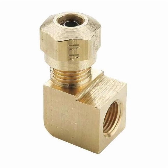 Parker Female Elbow,Brass,1/4 in Tube,1.02 in L 270NTA-4-2