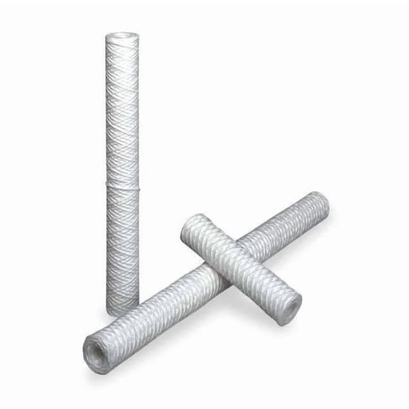 String Wound Filter Cartridge, 9 gpm, 1 Micron, 2-7/16" O.D., 30 in H, 6 PK 39R30