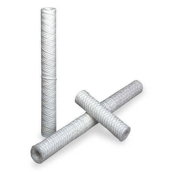 String Wound Filter Cartridge, 10 gpm, 50 Micron, 2-7/16" O.D., 20 in H, 6 PK