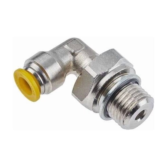 Metric Metal Push-to-Connect Fitting, Brass, Silver 169PLP-10M-6G
