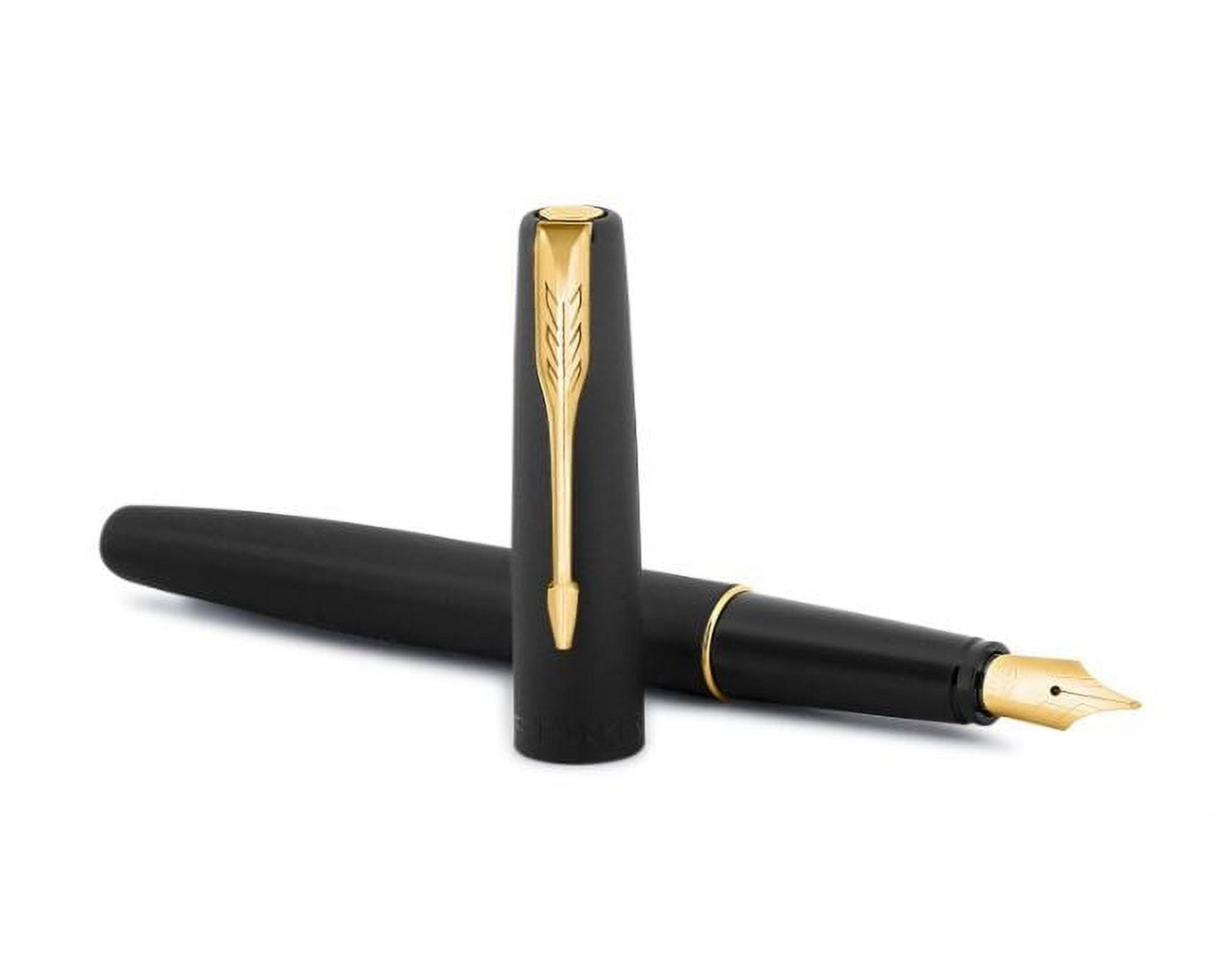 Parker Frontier Matte Black Gold Trim Fountain Pen | Perfect For Professional Use | Elite Pen For Corporate Purposes