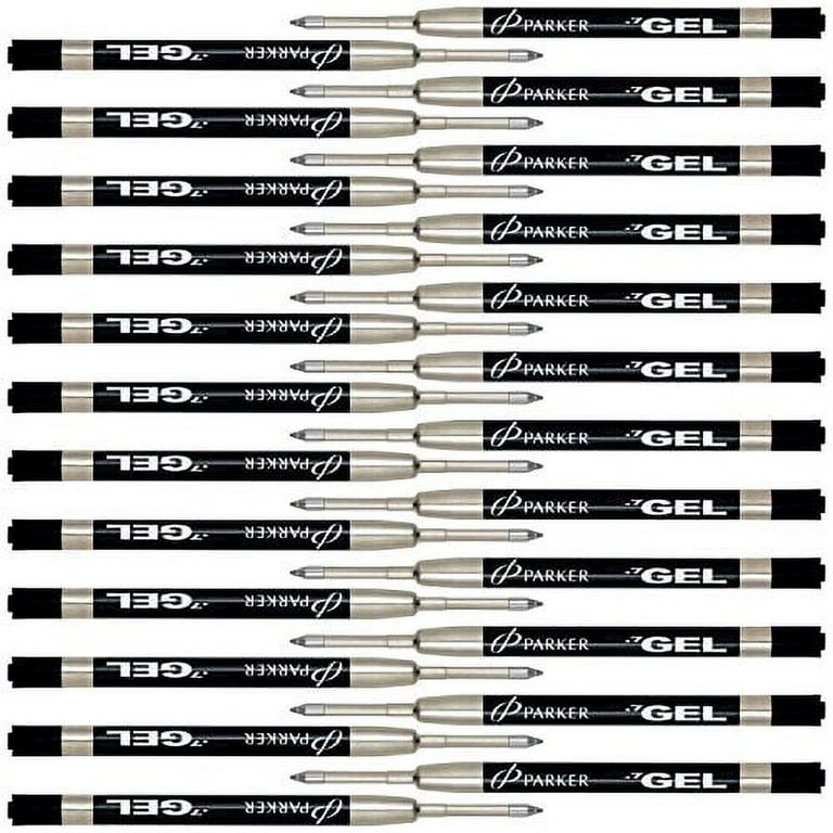 Parker Gel Rollerball Refill for Roller Ball Pens Medium Point Black Ink  24-Total refills 