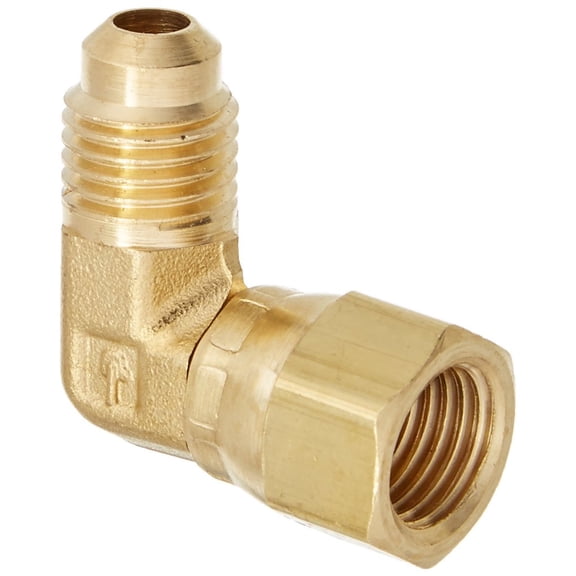 Parker Hannifin 166FSV-4-4-pk10 Swivel Elbow, Brass, 90 Degree, Flare Fitting, 45 Degree, 1/4" Flare Tube x 1/4" Female NPT Flare Swivel (Pack of 10) CA3