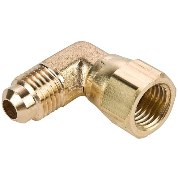 Parker Hannifin 166FSV-6-6-pk5 Swivel Elbow, Brass, 90 Degree, Flare Fitting, 45 Degree, 3/8" Flare Tube x 3/8" Female NPT Flare Swivel (Pack of 5) CA2