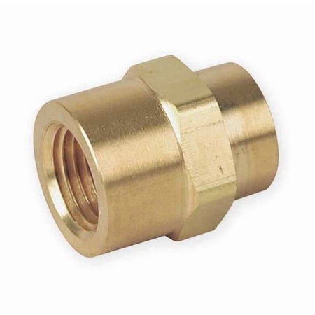 Hex Coupling Brass Pipe Fitting, 1/4 in Female NPT X 1/4 in Female NPT 4-4 FHC-B