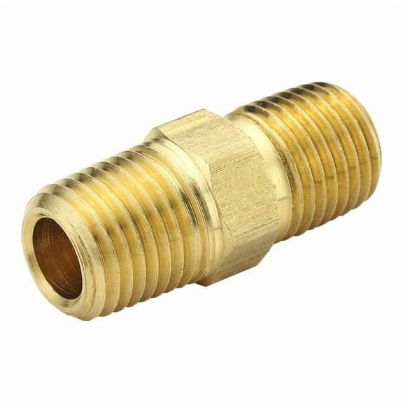 Parker Hex Nipple, Brass, 1/4 in Pipe Size,MNPT 216P-4