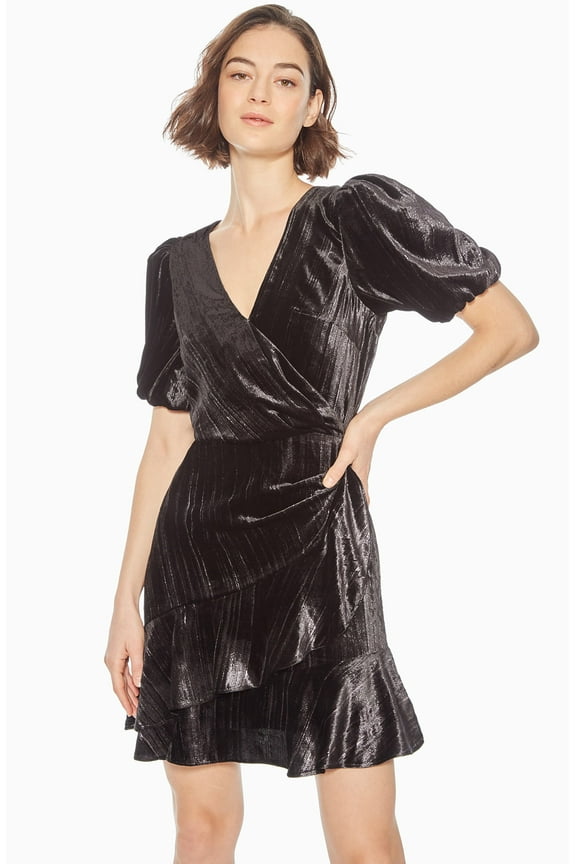 IMPERIAL FOIL Hayden Velvet Mini Dress, US 6