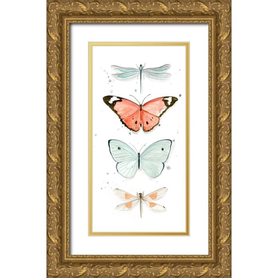 Parker, Jennifer Paxton 11x18 Gold Ornate Wood Framed with Double Matting Museum Art Print Titled - Summer Butterflies I
