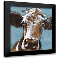 Parker, Jennifer Paxton 12x12 Black Modern Framed Museum Art Print Titled - Cow Kisses II