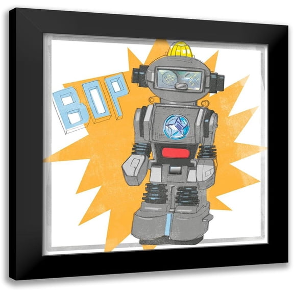 Parker, Jennifer Paxton 12x12 Black Modern Framed Museum Art Print Titled - Toy Tin Robots II