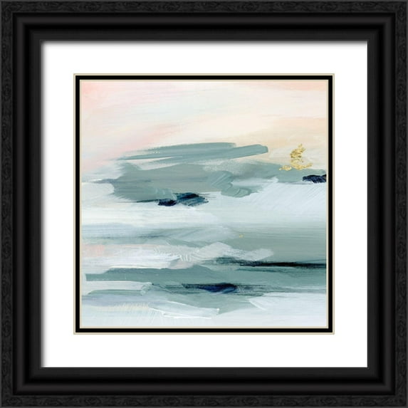 Parker, Jennifer Paxton 12x12 Black Ornate Wood Framed with Double Matting Museum Art Print Titled - Abstracted Sea Foam IV