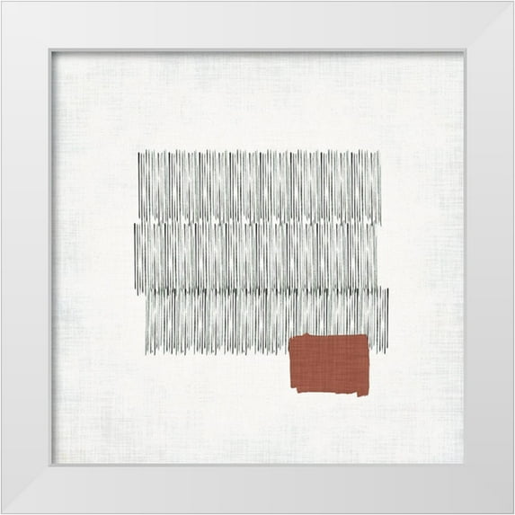 Parker, Jennifer Paxton 12x12 White Modern Wood Framed Museum Art Print Titled - Hatched Colorblock I