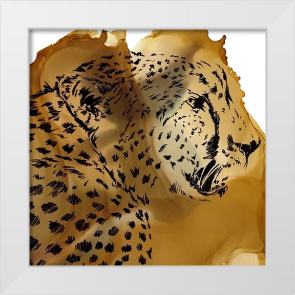Parker, Jennifer Paxton 12x12 White Modern Wood Framed Museum Art Print Titled - Leopard Portrait II