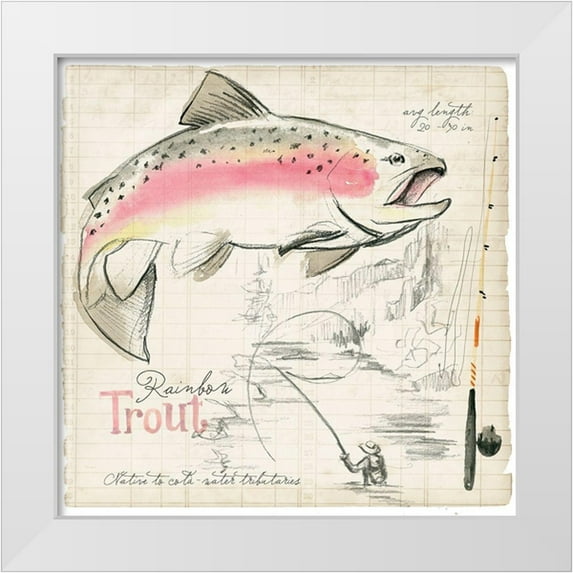 Parker, Jennifer Paxton 12x12 White Modern Wood Framed Museum Art Print Titled - Trout Journal I