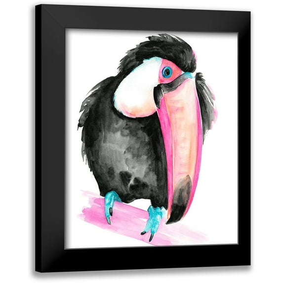 Parker, Jennifer Paxton 12x14 Black Modern Framed Museum Art Print Titled - Technicolor Toucan I