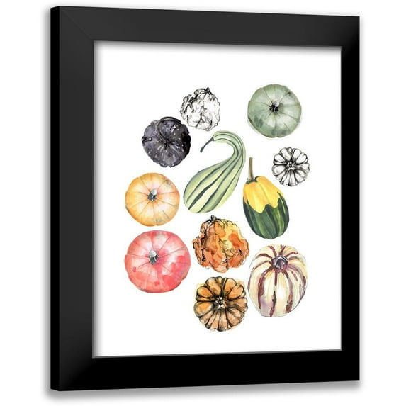 Parker, Jennifer Paxton 12x14 Black Modern Framed Museum Art Print Titled - Watercolor Pumpkins II