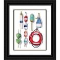 thumbnail image 1 of Parker, Jennifer Paxton 12x14 Black Ornate Wood Framed with Double Matting Museum Art Print Titled - Watercolor Buoys II, 1 of 4