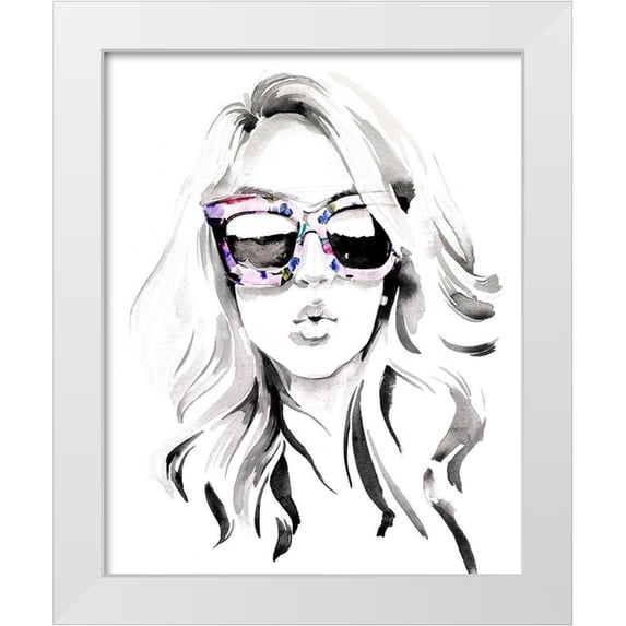 Parker, Jennifer Paxton 12x14 White Modern Wood Framed Museum Art Print Titled - Look into the Sun(Glasses) I