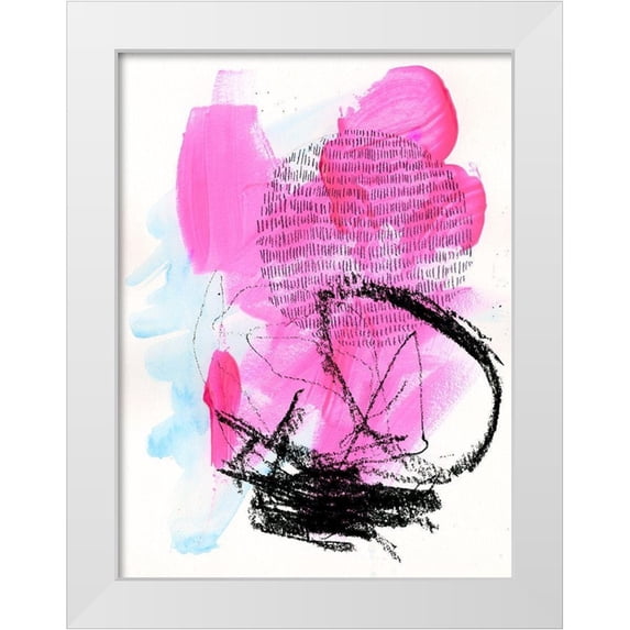 Parker, Jennifer Paxton 12x14 White Modern Wood Framed Museum Art Print Titled - Neon Flamingos II